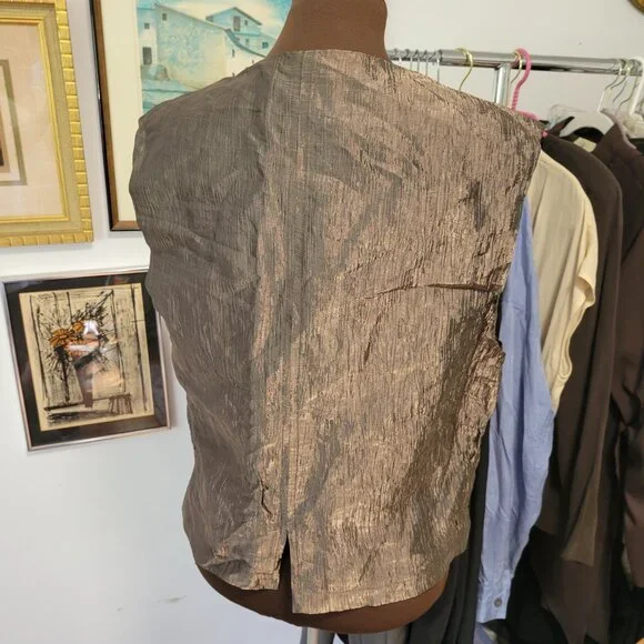 Susan Kirscher Designer Copper Metallic Vest Size Large - Picture 6 of 7